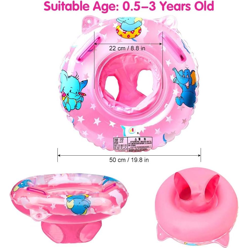 Flotador para Bebés Walsai Anillo de Natación Rosa 6-16 kg