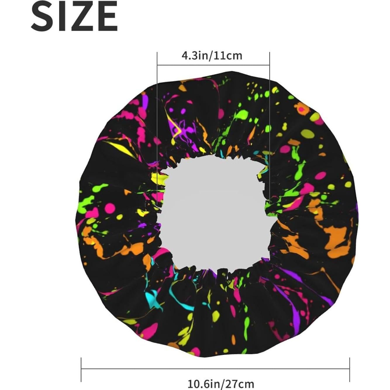 Gorro de Ducha Neón Impermeable Reutilizable Doble Capa 26.9 cm