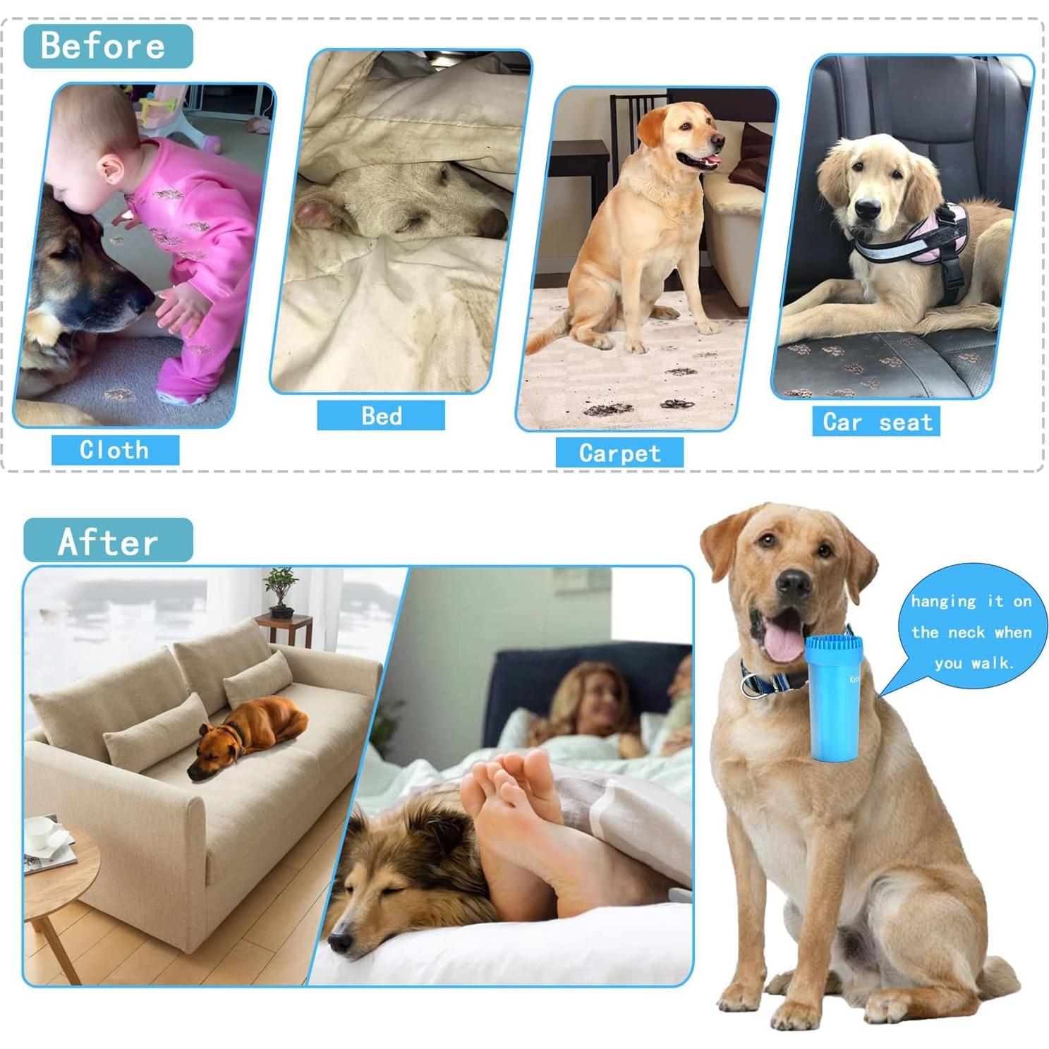 Limpiador de Patas para Perros Grandes Kabetig - Incluye 3 Toallas