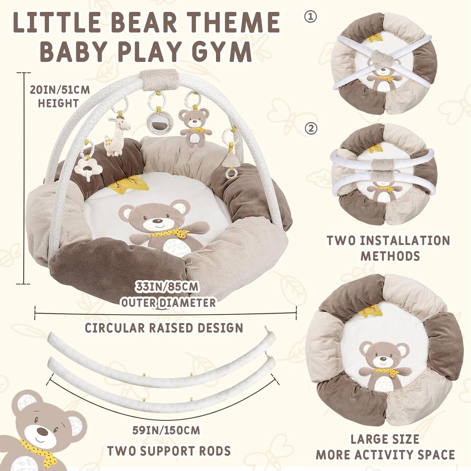 Alfombra de Juego 5 en 1 Oso para Bebés - Centro de Actividades