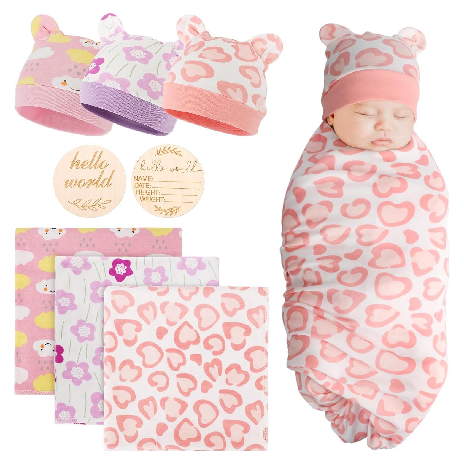 Conjunto de Swaddle y Gorro de Algodón DRESHOW para Bebés