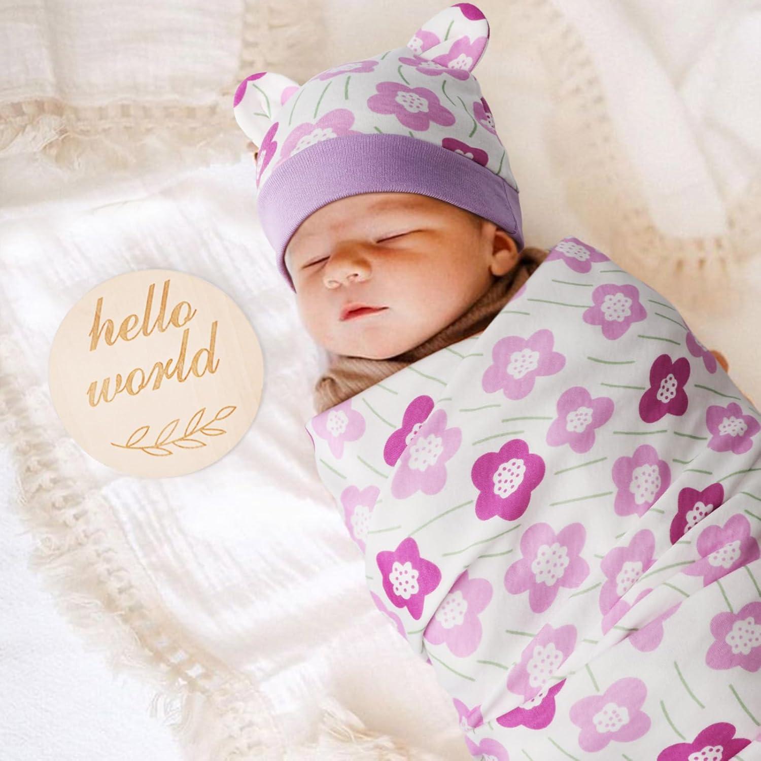 Conjunto de Swaddle y Gorro de Algodón DRESHOW para Bebés