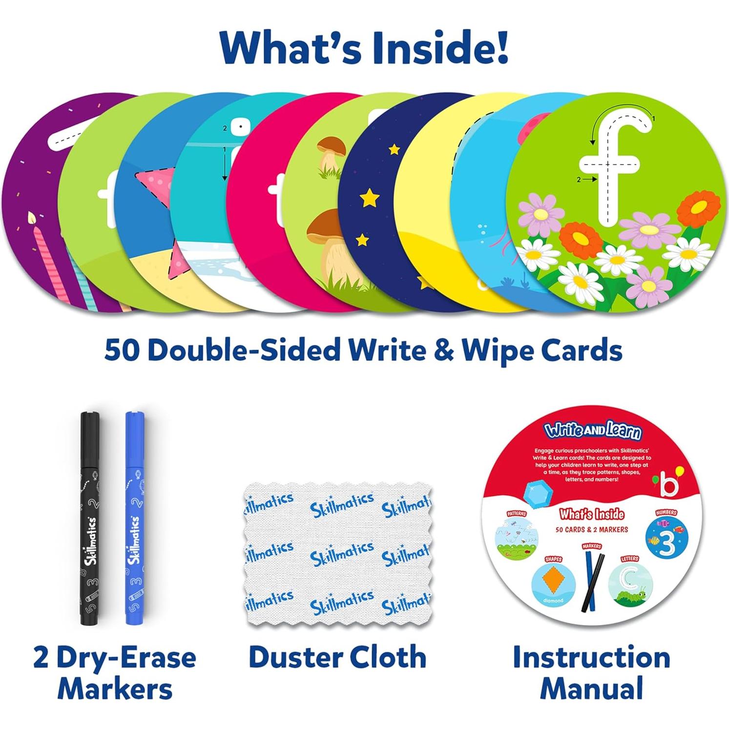 Tarjetas Reutilizables Skillmatics para Niños 3-6 Años - Aprendizaje