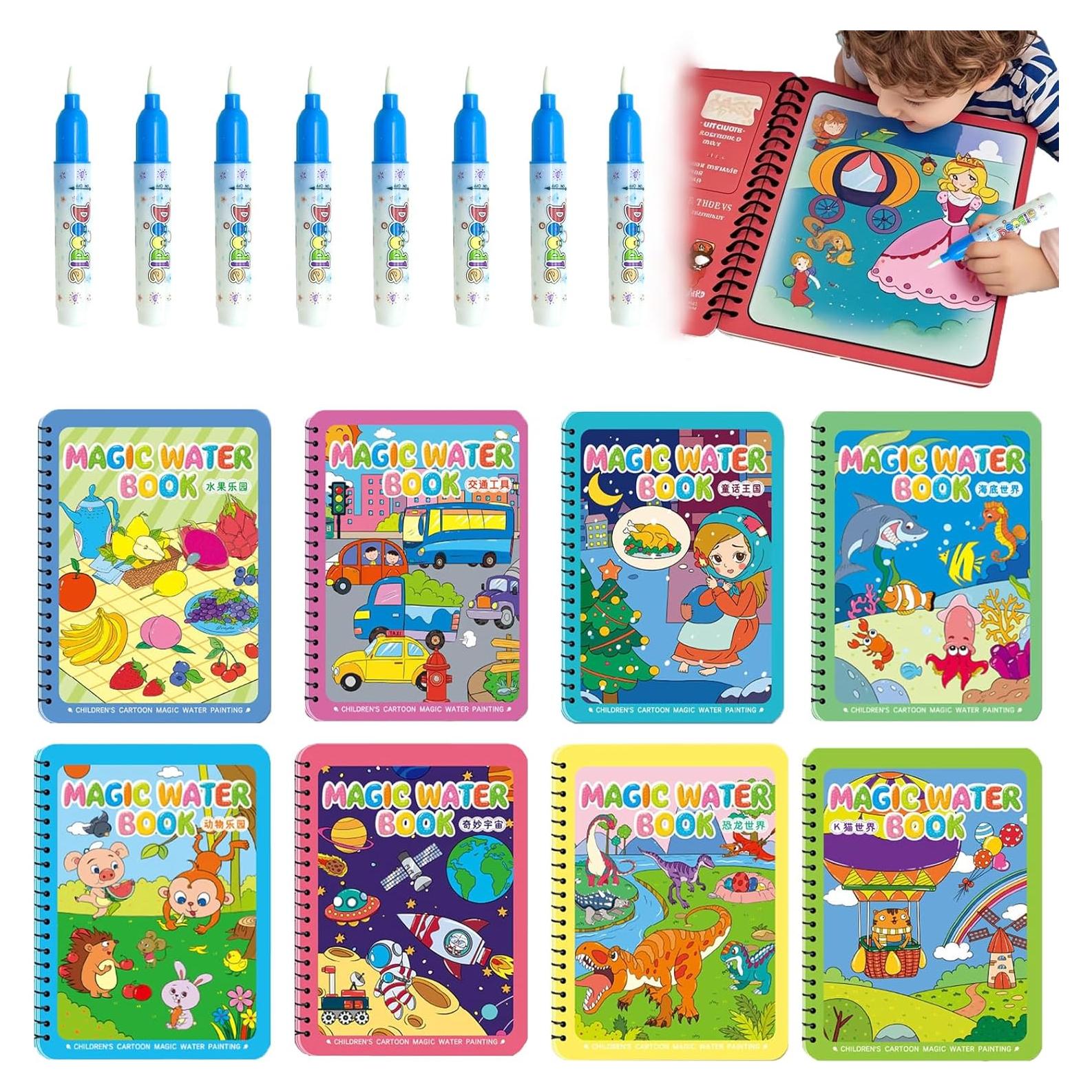 Libro Mágico de Agua NYXTOB 8 Temas para Niños 1-3 Años