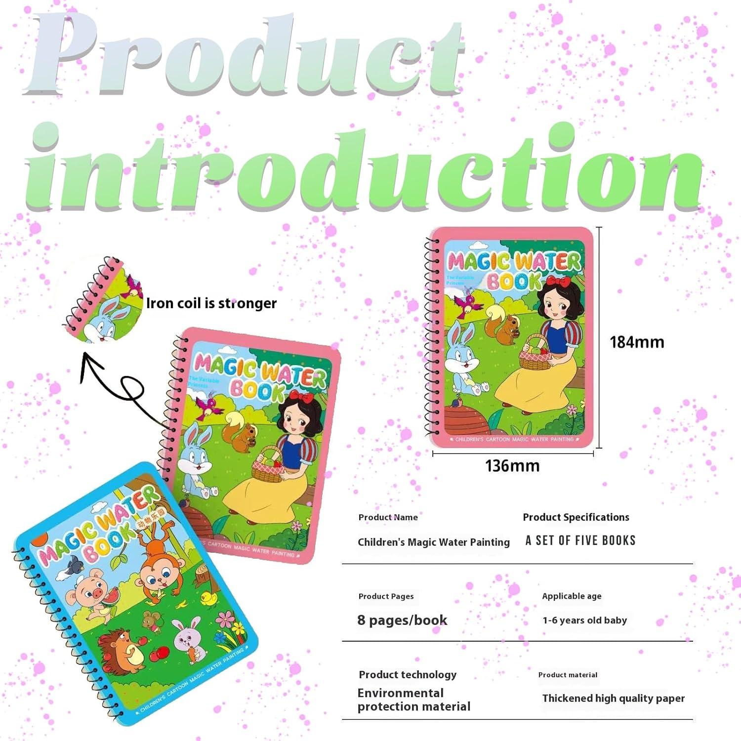 Libro Mágico de Agua NYXTOB 8 Temas para Niños 1-3 Años