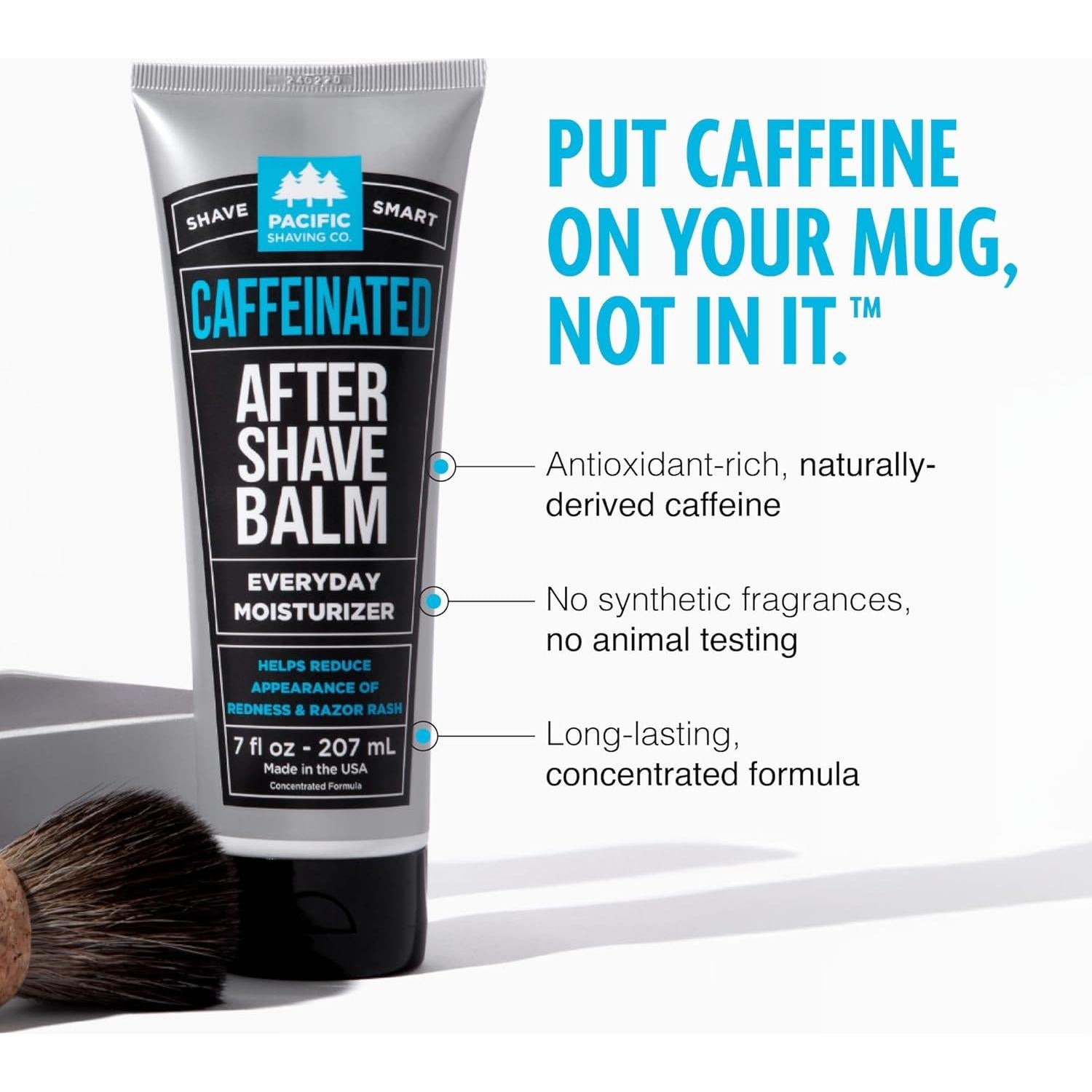 Aftershave Cafeinado Pacific Shaving Company 100 ml - Balsamo Facial