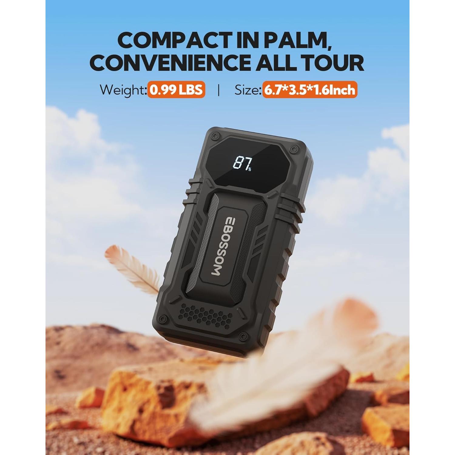 Arrancador de Batería de Coche EBOSSOM JS6 12000mAh 1500A