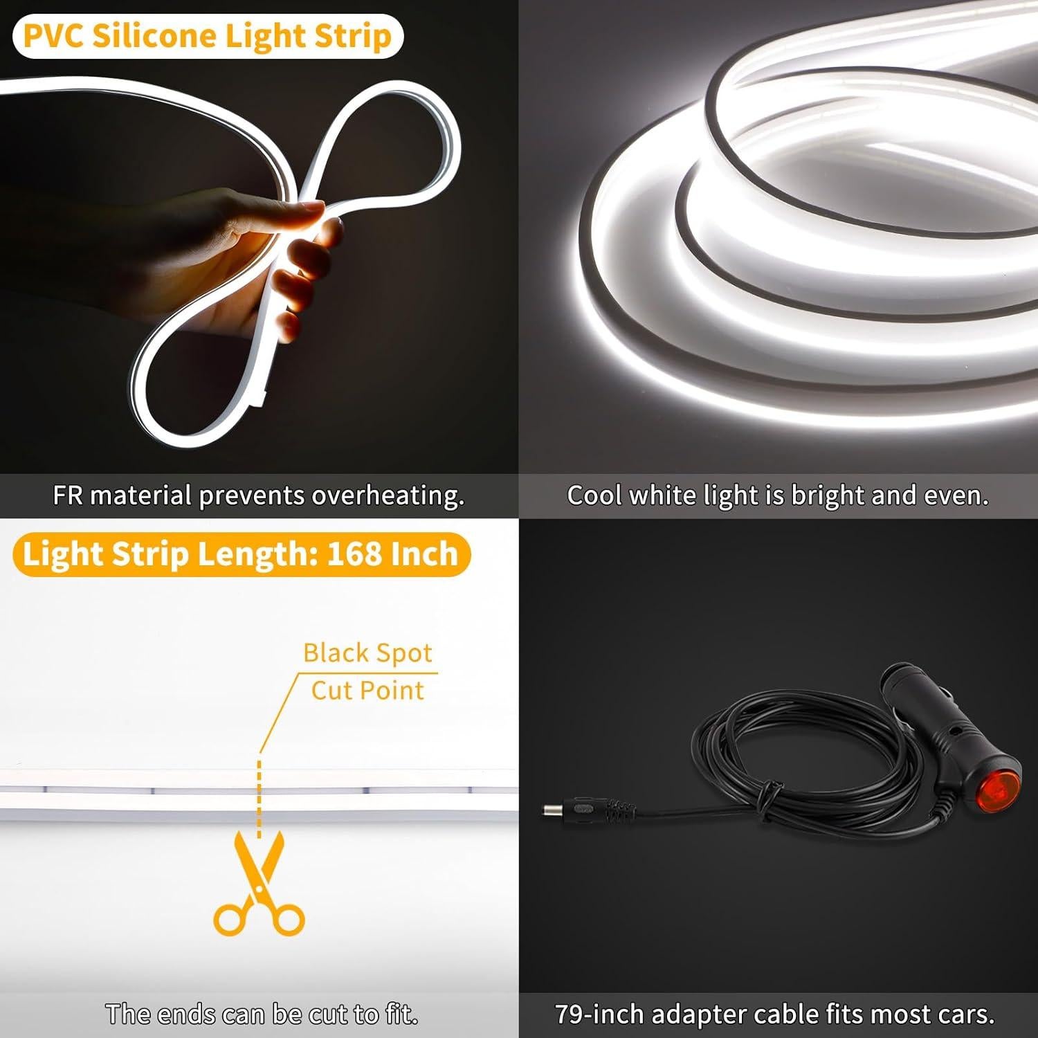 Tira de Luz LED para Maletero de Coche 427 cm Blanca 12V