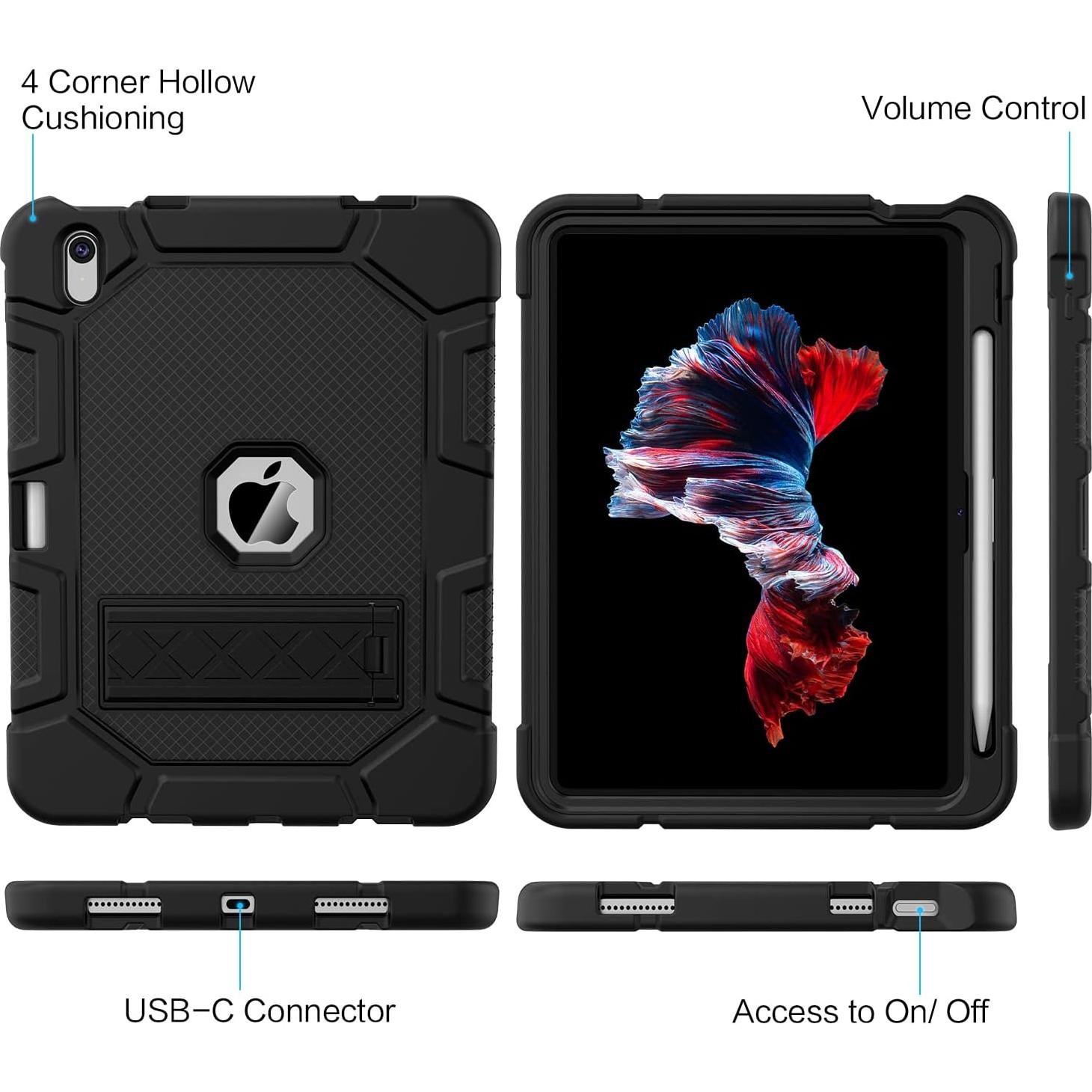 Funda para iPad A16 11" 2025 y 10.9" 2022 Soporte Lápiz