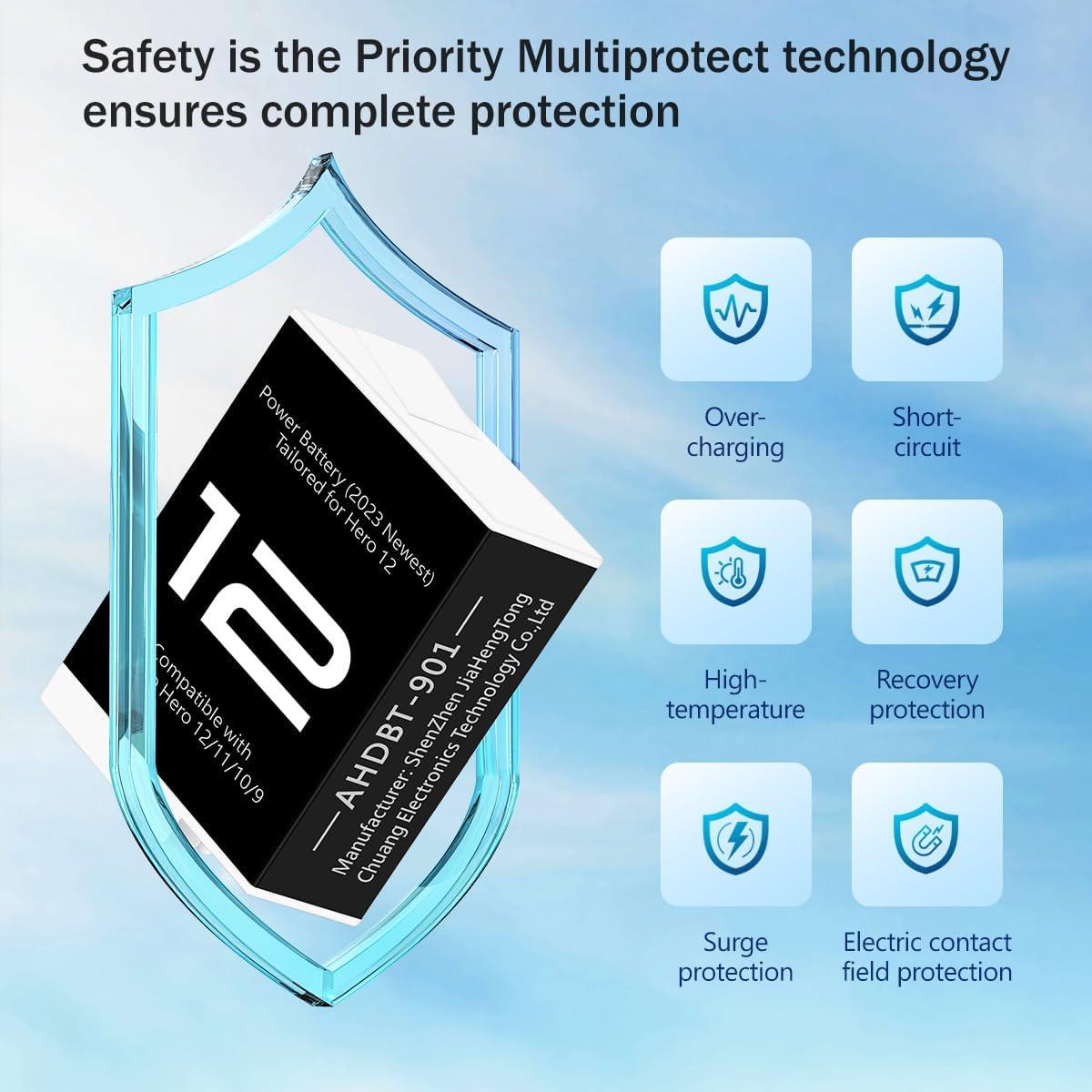 Baterías de Litio-Ion 1800mAh para Gopro Hero 12 11 10 9