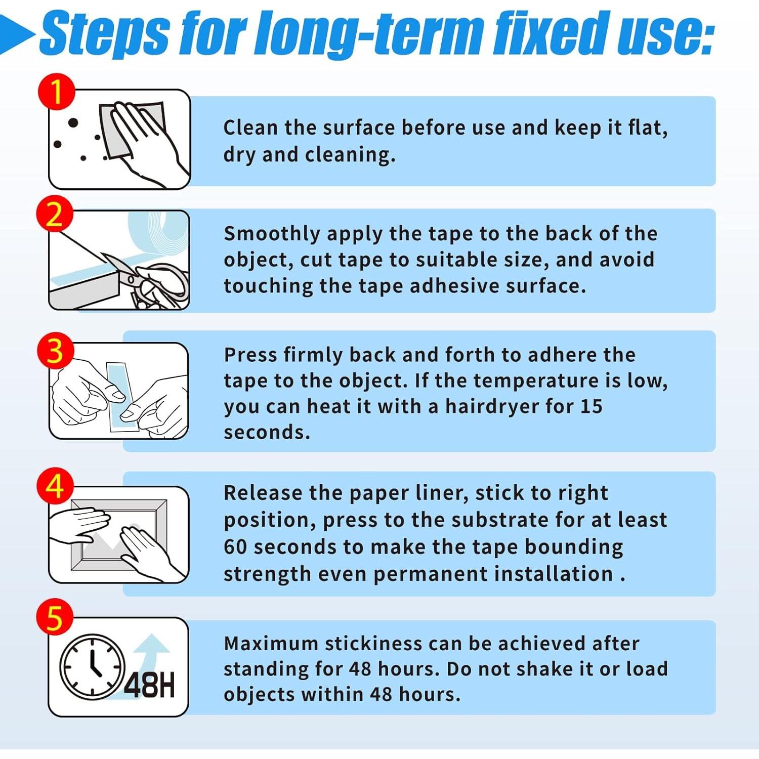 Cinta de Doble Cara Extra Grande 2.54 cm x 508 cm Transparente