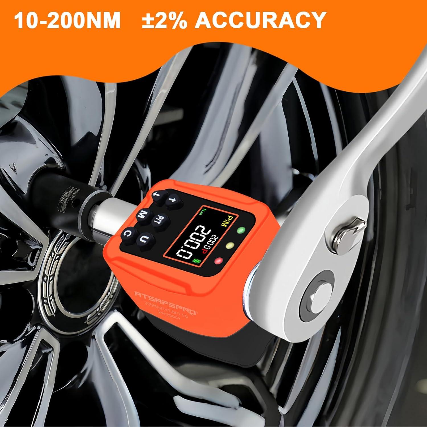 Adaptador de Par Digital ATsafepro 1/2" 10-200 Nm