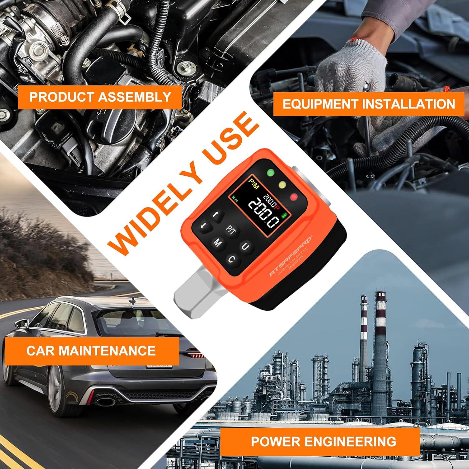 Adaptador de Par Digital ATsafepro 1/2" 10-200 Nm