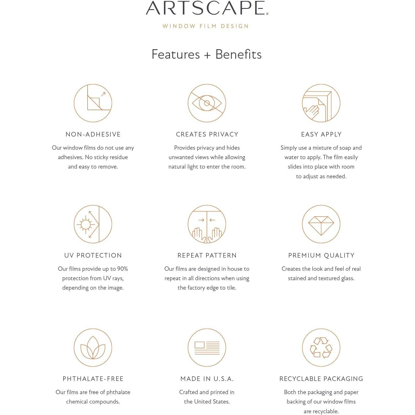 Película de Ventana Artscape Aster 61x91 cm Vinilo Texturizado