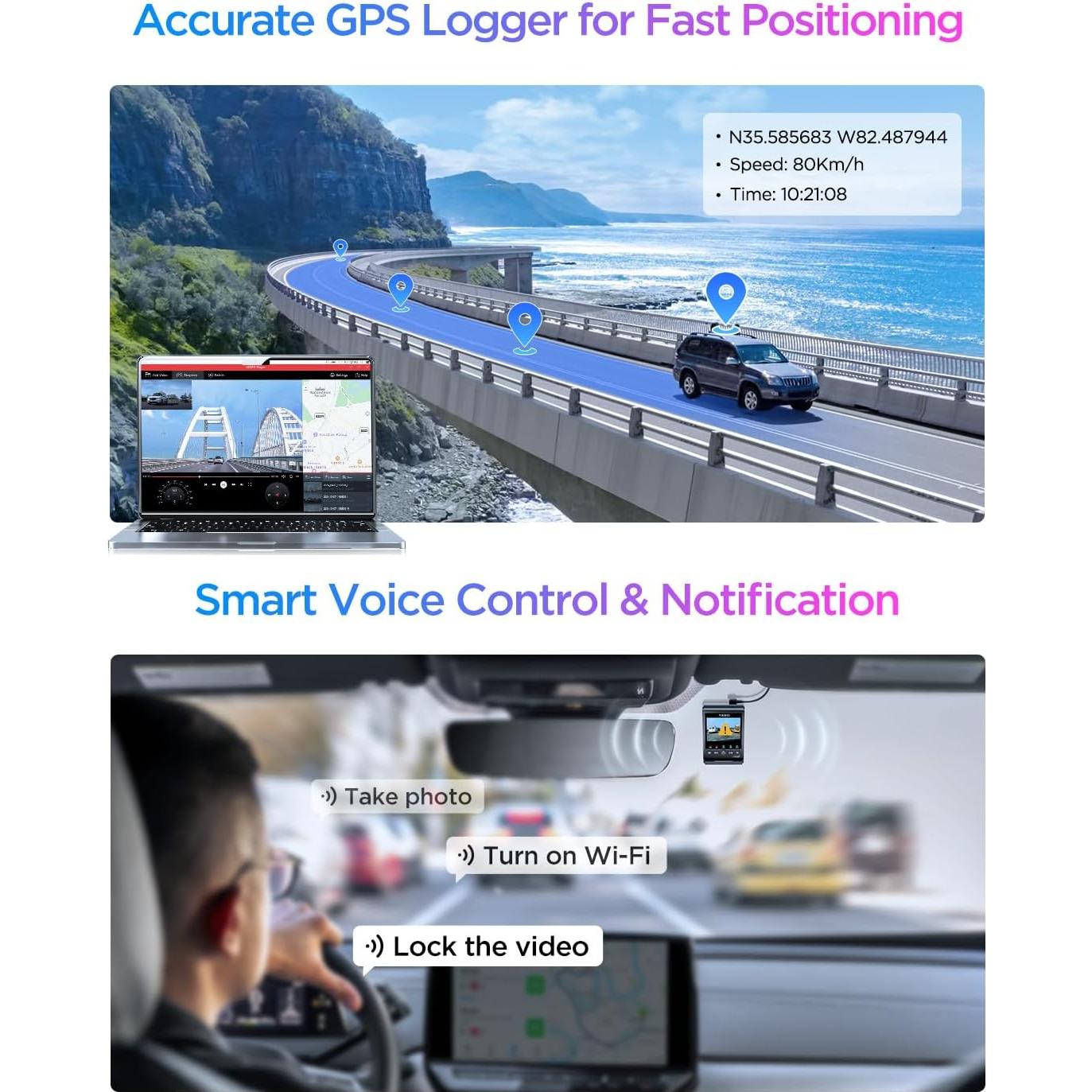 Cámara de Salpicadero VIOFO A329S 4K 60FPS Doble 2CH