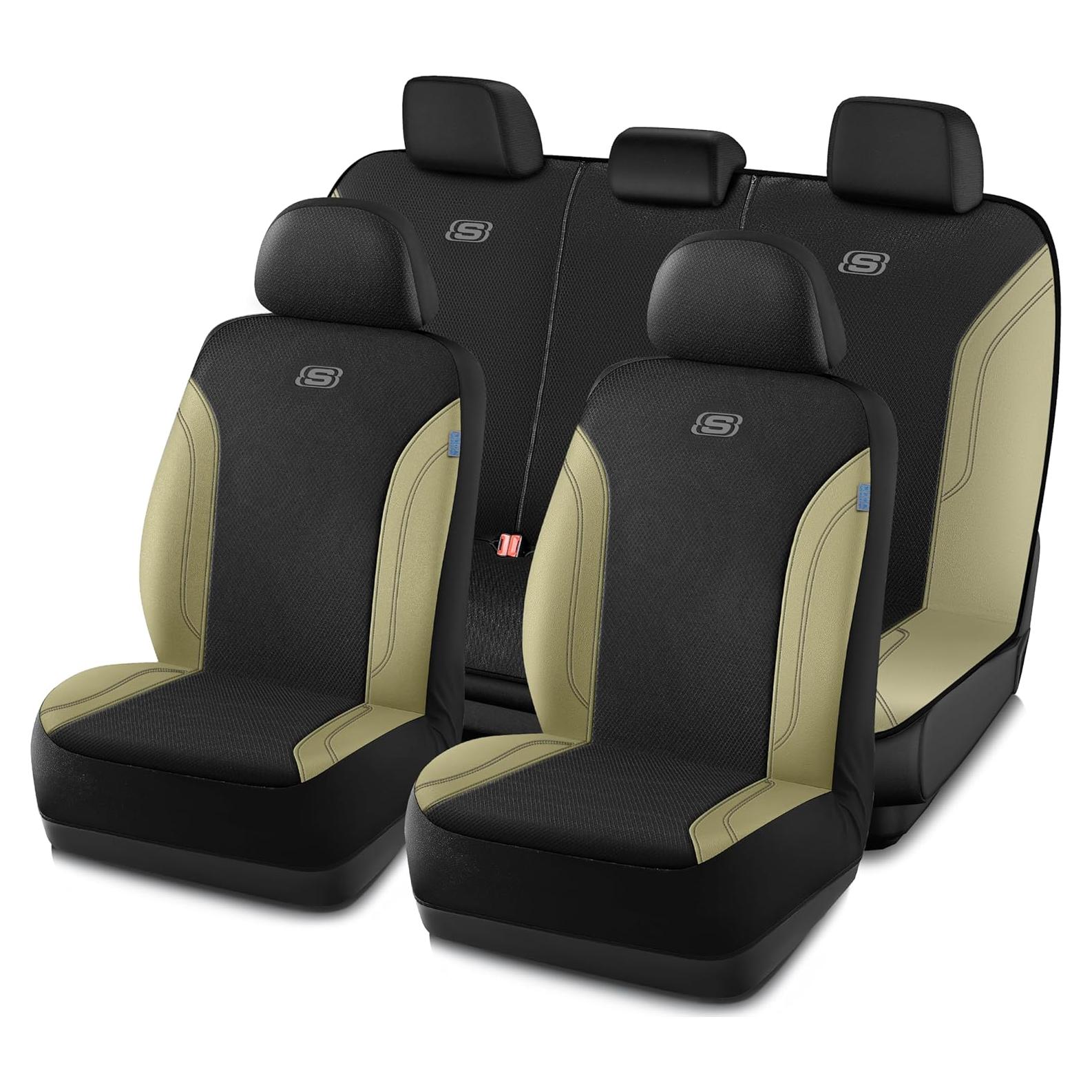 Funda de Asiento de Coche Skechers Work Beige y Negro Universal