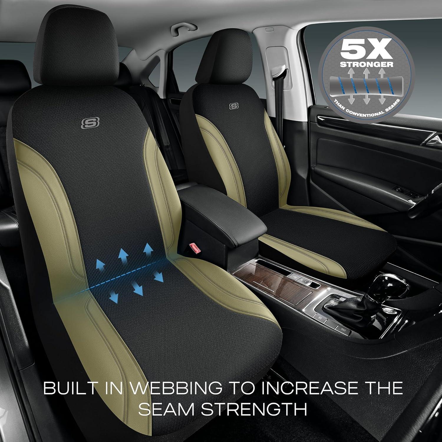 Funda de Asiento de Coche Skechers Work Beige y Negro Universal