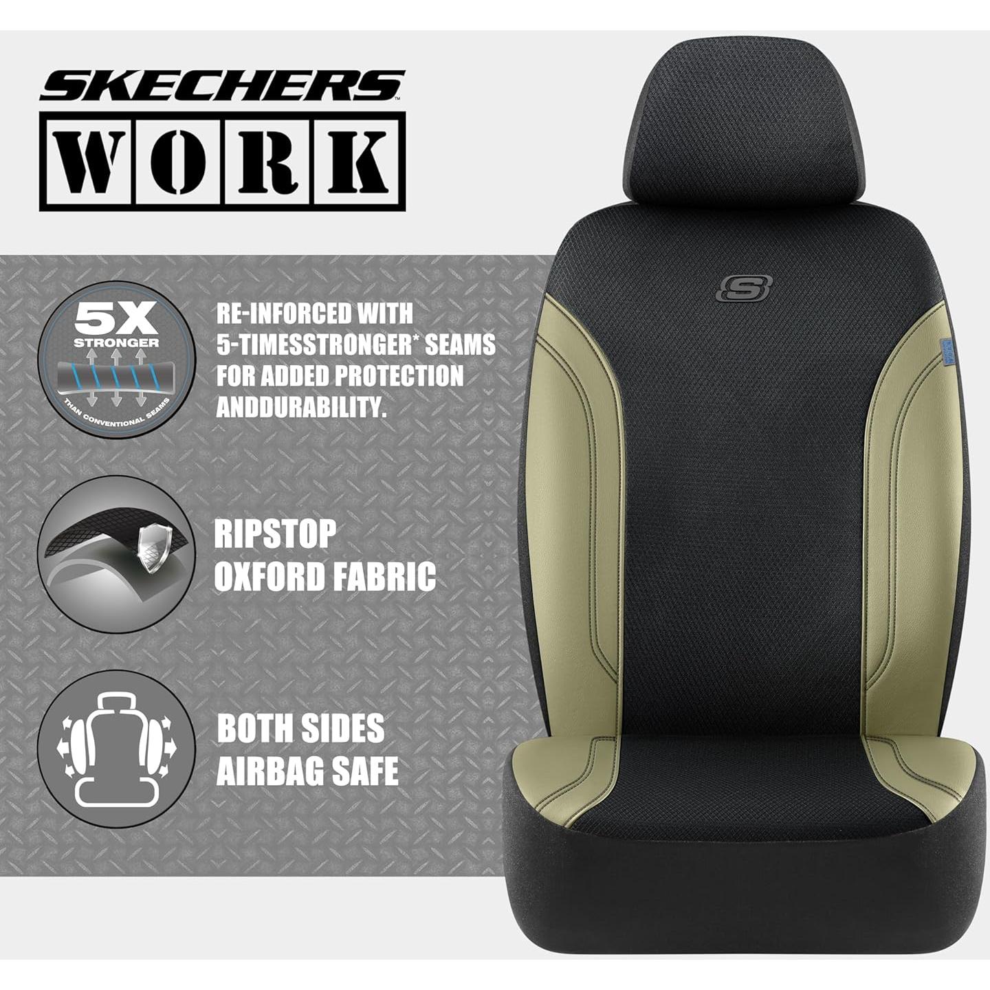 Funda de Asiento de Coche Skechers Work Beige y Negro Universal