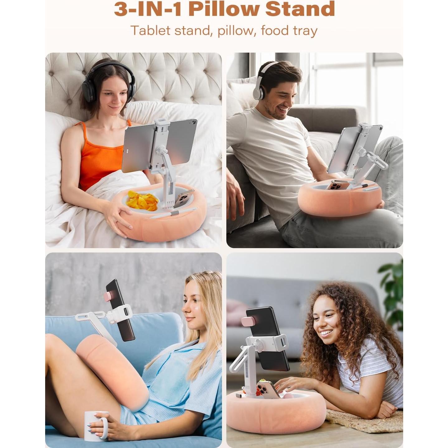 Soporte de almohada TAZENI para tablet y Kindle rosa