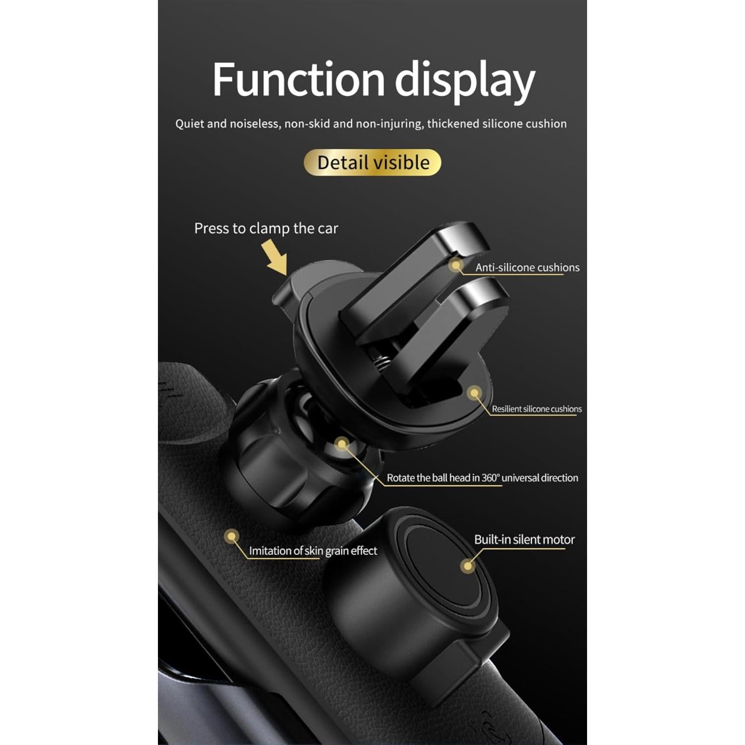 Cargador Inalámbrico para Auto SIHENMY 15W con Sujeción Automática