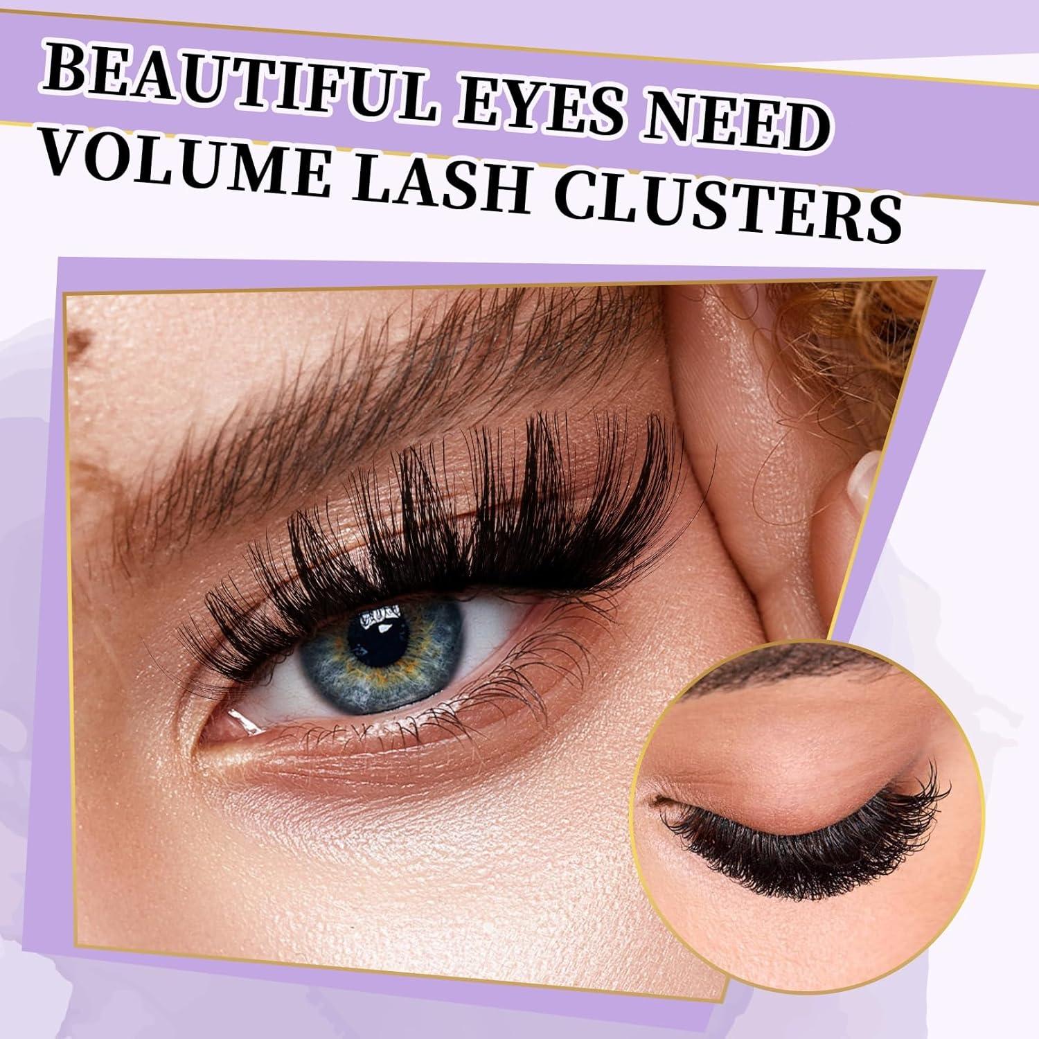 B&Qaugen Lash Clusters Individual Lashes 84 Pcs Ultralight Eyelash Clusters DIY Cluster Eyelash Extensions at Home Wispy Lash Extension Light as Feather Cluster Lashes(F05-D-8-18MIX)