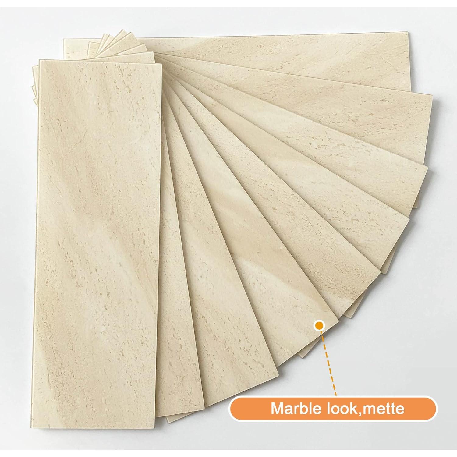 Azulejos Autoadhesivos VAOVI Beige 16 Piezas 3D 100x300mm