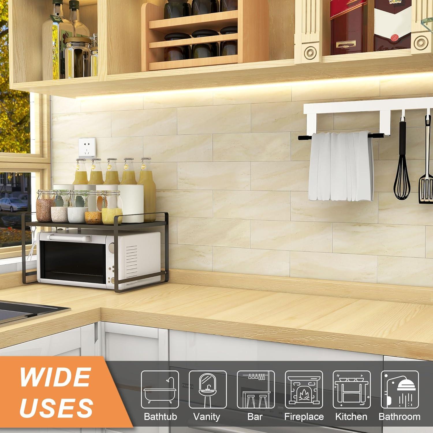 Azulejos Autoadhesivos VAOVI Beige 16 Piezas 3D 100x300mm