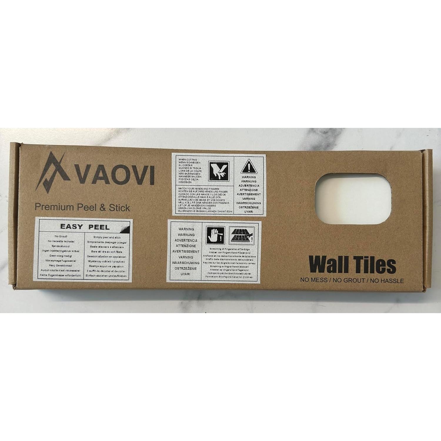 Azulejos Autoadhesivos VAOVI Beige 16 Piezas 3D 100x300mm