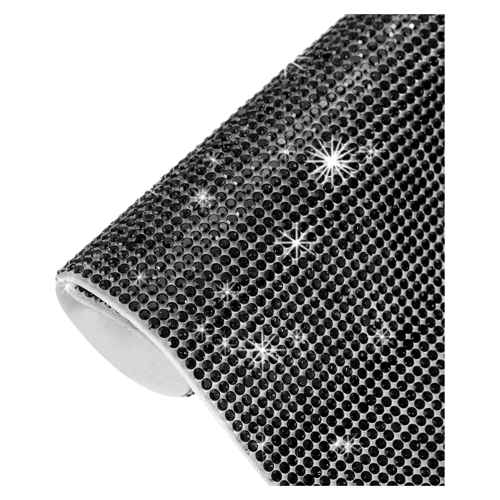Hoja de Rhinestone Brillante MECCANIXITY 12x20cm Negro