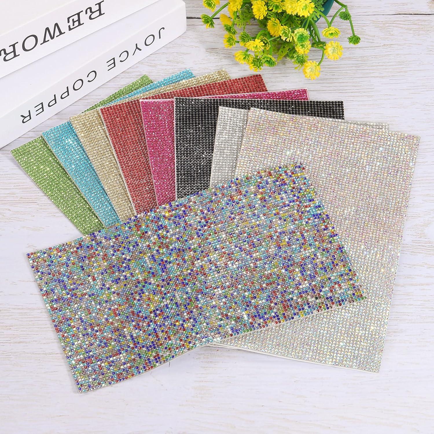 Hoja de Rhinestone Brillante MECCANIXITY 12x20cm Negro