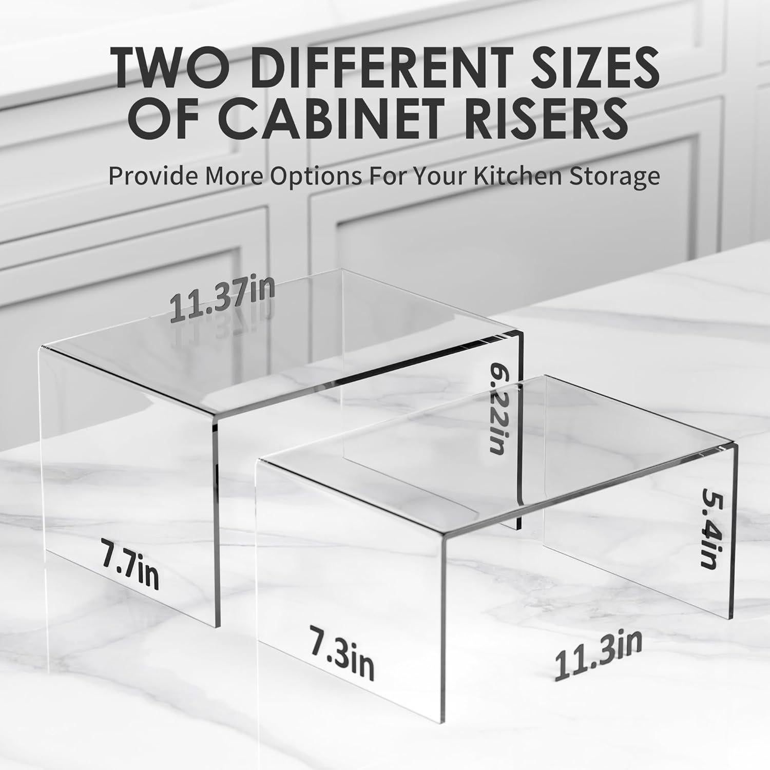 Juego de 2 Elevadores de Gabinete Yakaly Acrílico Transparente