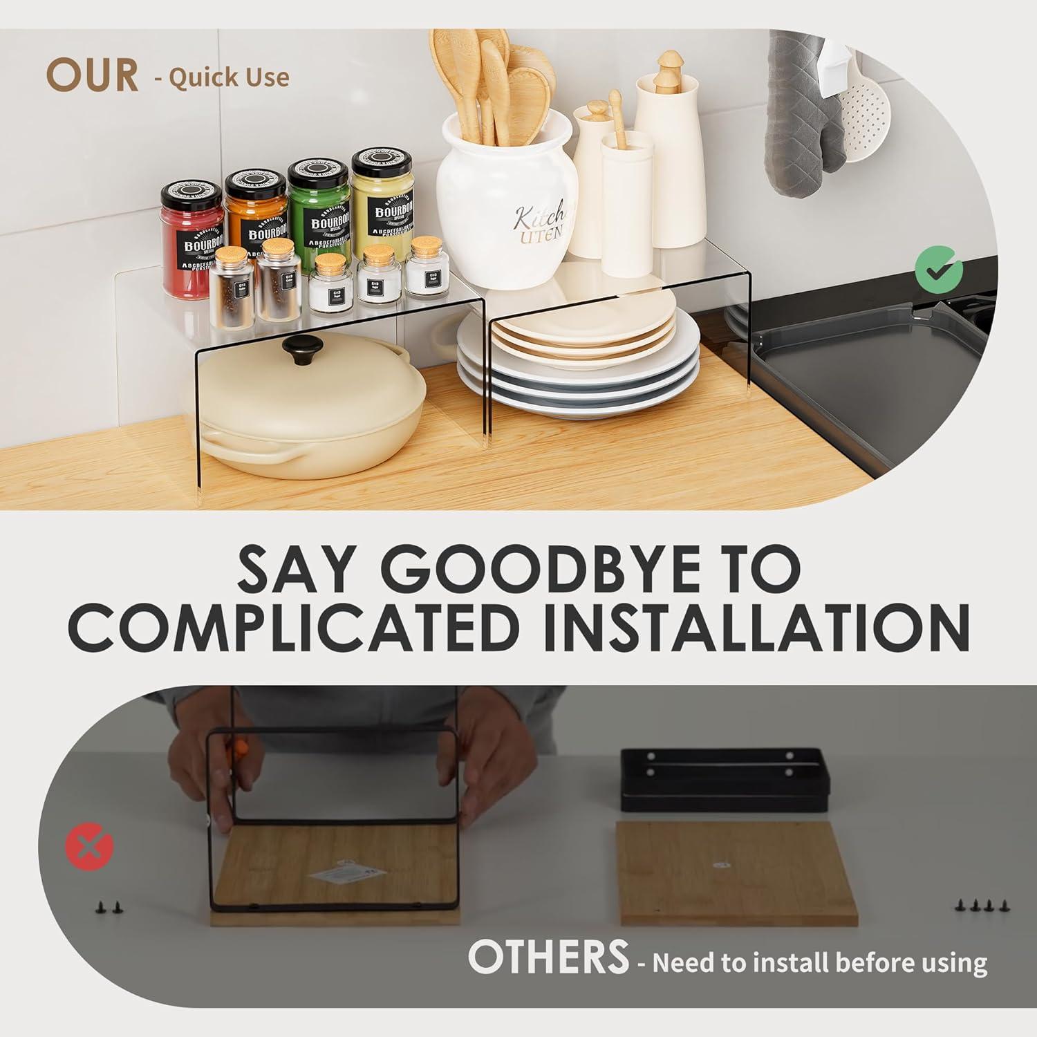 Juego de 2 Elevadores de Gabinete Yakaly Acrílico Transparente