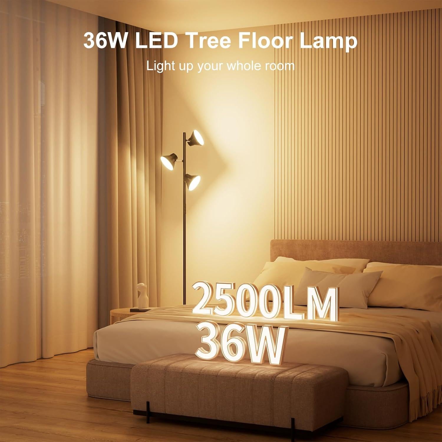 Lámpara de Pie LED SIBRILLE 36W con Control Remoto y 4 Colores