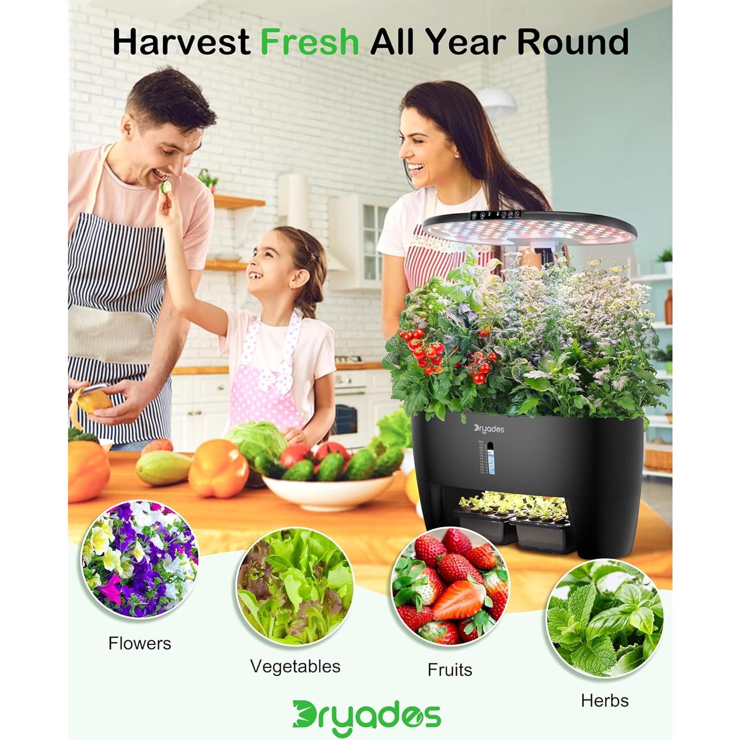 Kit de Cultivo Hidropónico DRYADES 16 Cápsulas 7L LED 24W