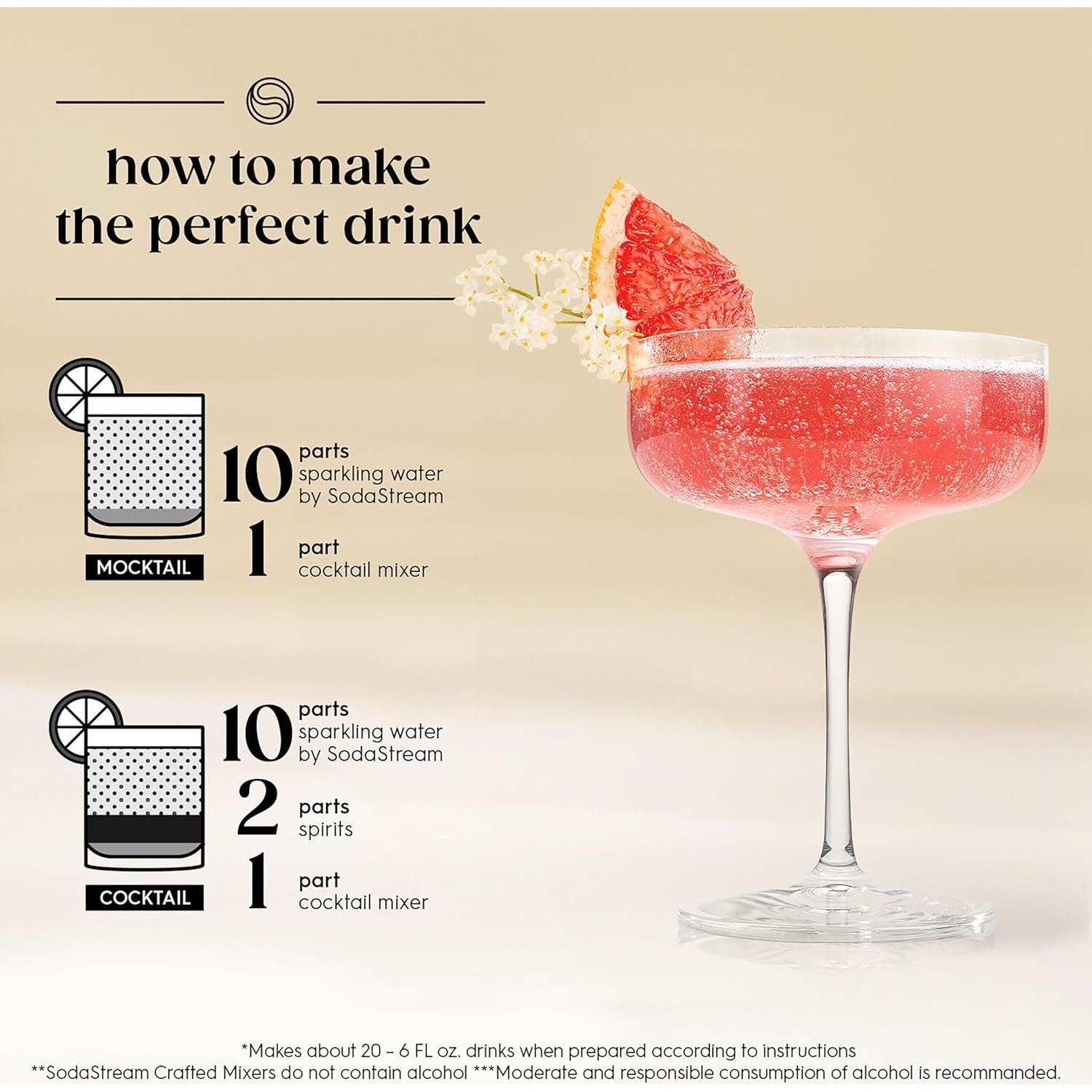 Mezclas de Cócteles No Alcohólicas SodaStream Pomelo y Flor de Saco 3 Pack