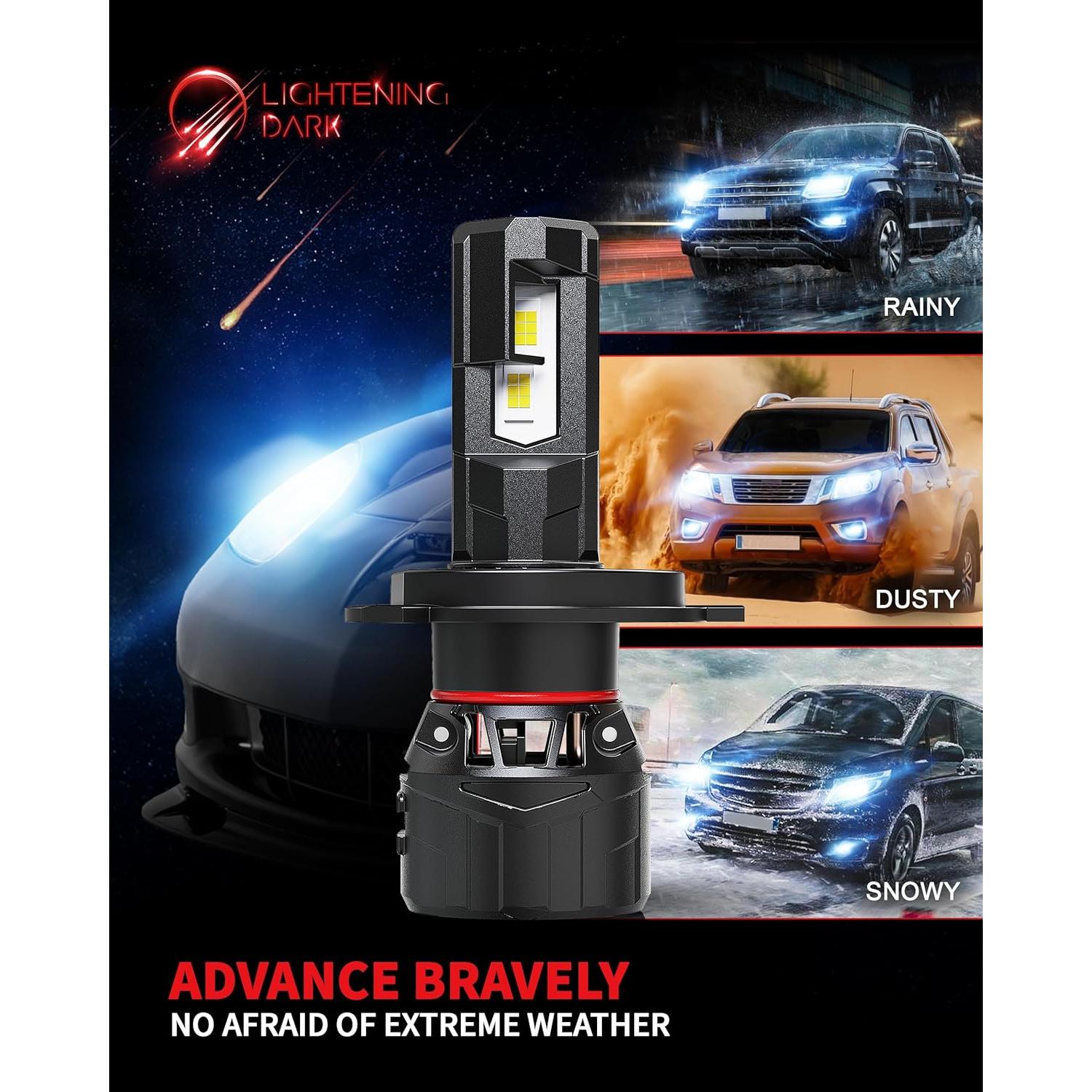 Bombillas H4 9003 LIGHTENING DARK Luz de Niebla 600% Brillante