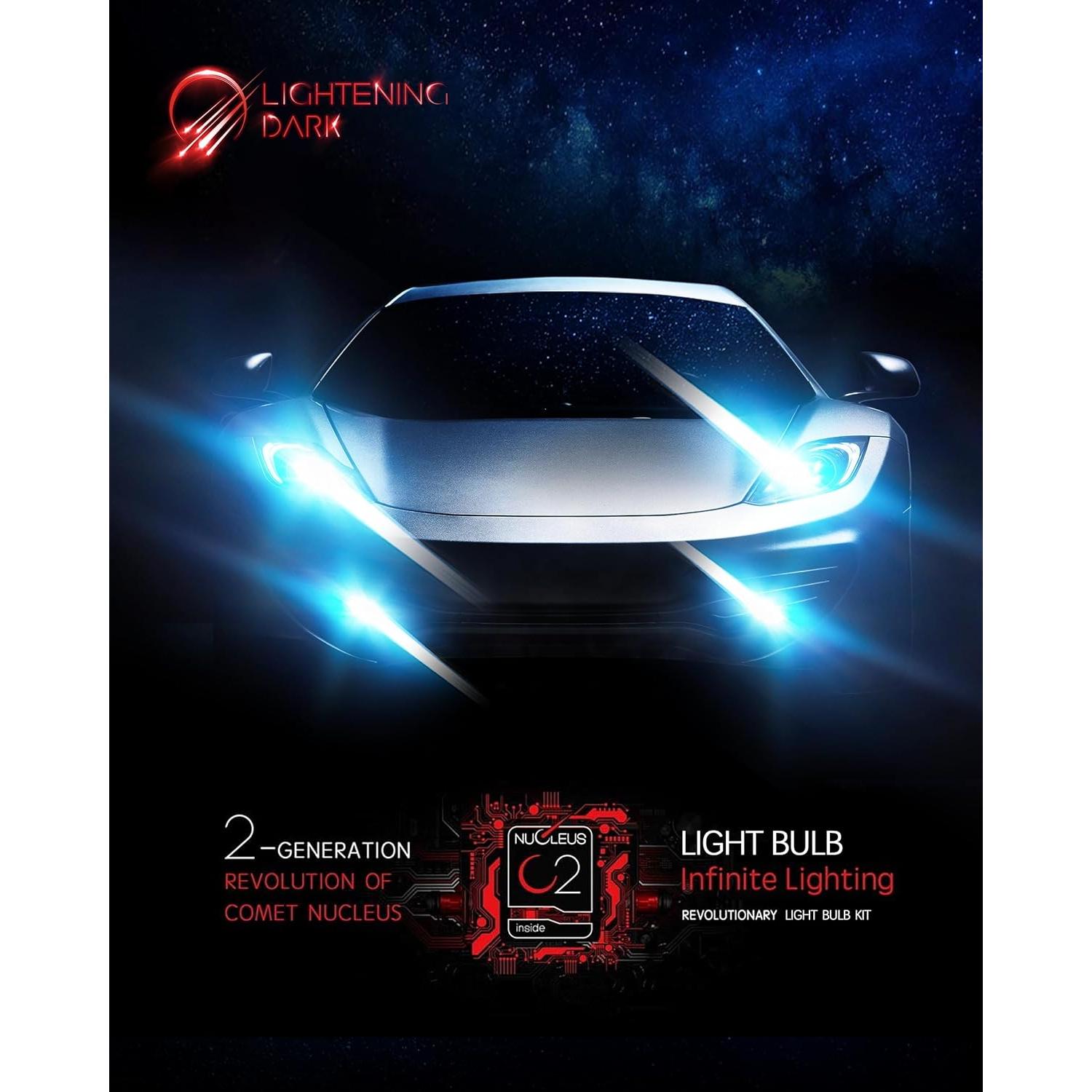 Bombillas H4 9003 LIGHTENING DARK Luz de Niebla 600% Brillante