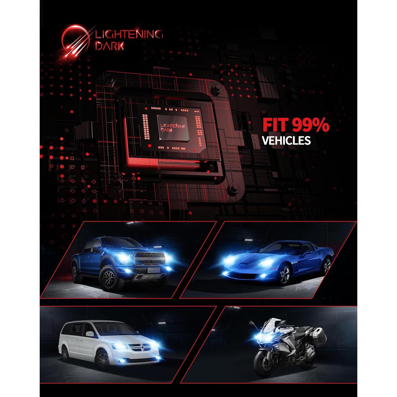 Bombillas H4 9003 LIGHTENING DARK Luz de Niebla 600% Brillante