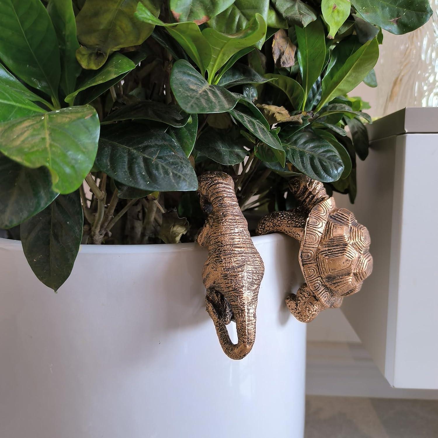 Colgador de Macetas Tortuga Rltshido 10.9 cm Resina Duradera