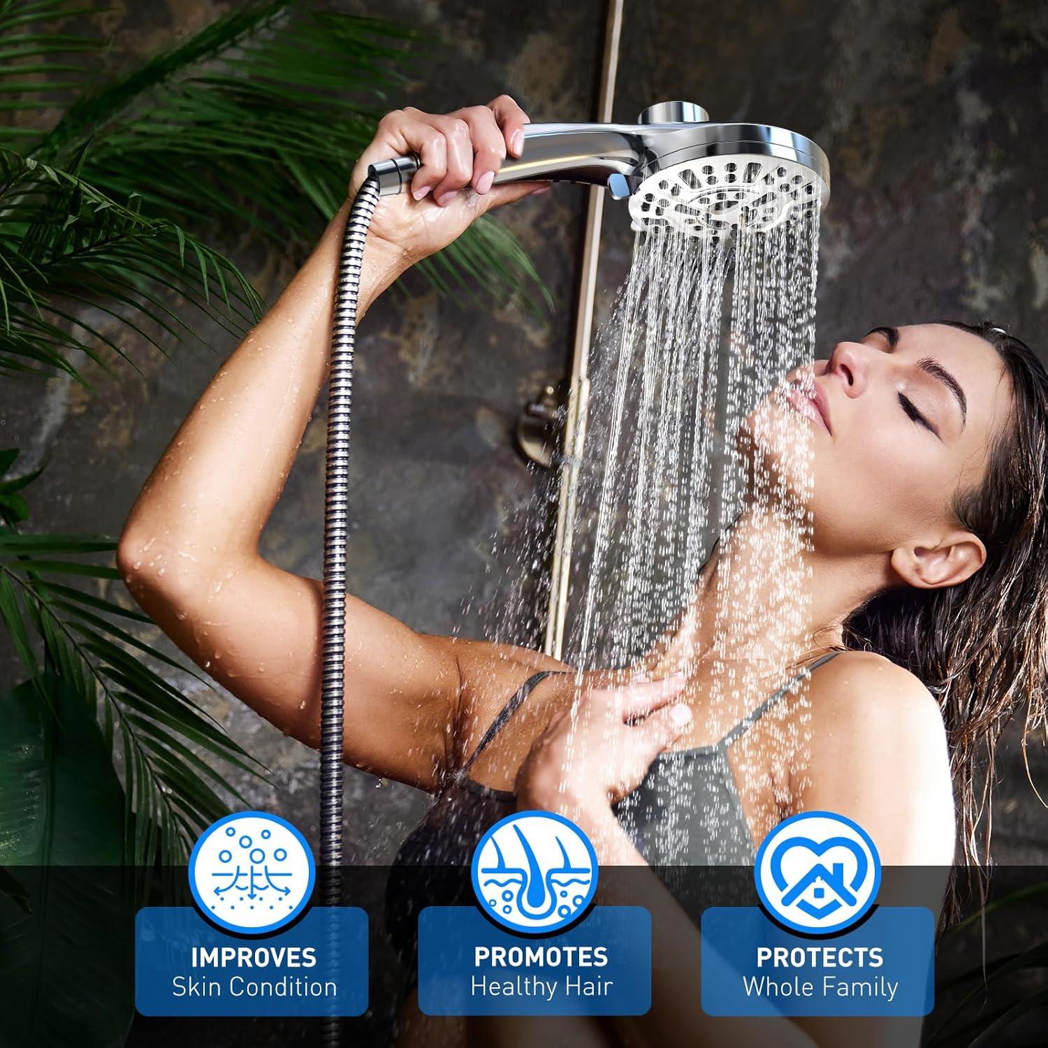 Cabezal de Ducha Filtrada Besititli 10 Modos Alta Presión Cromo