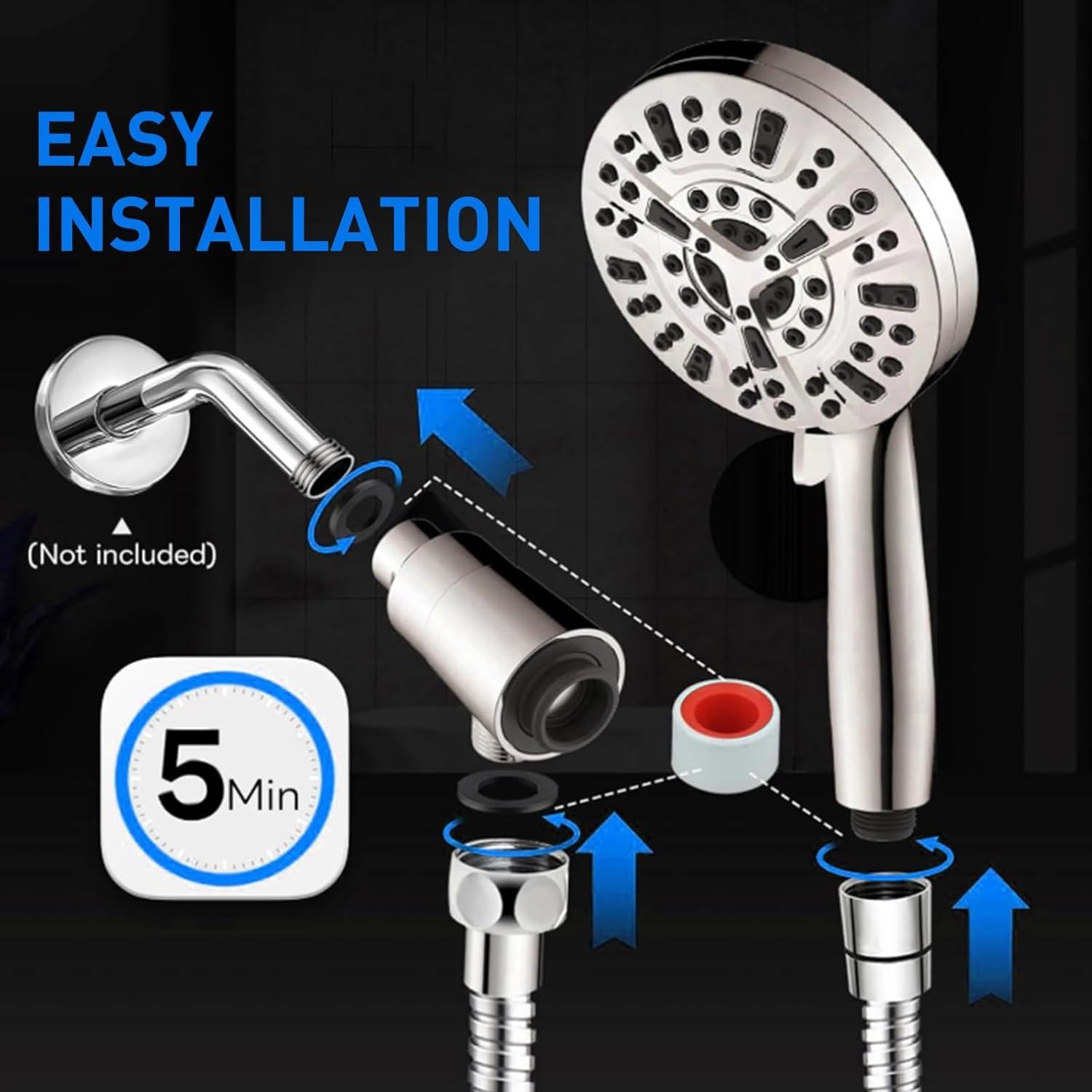 Cabezal de Ducha Filtrada Besititli 10 Modos Alta Presión Cromo