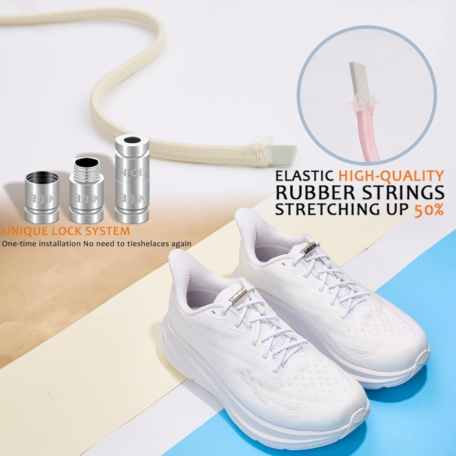 Cordones elásticos sin atar Anan520 para adultos y niños - Negro