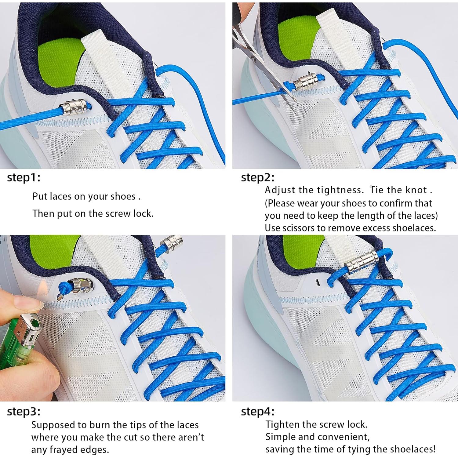 Cordones elásticos sin atar Anan520 para adultos y niños - Negro