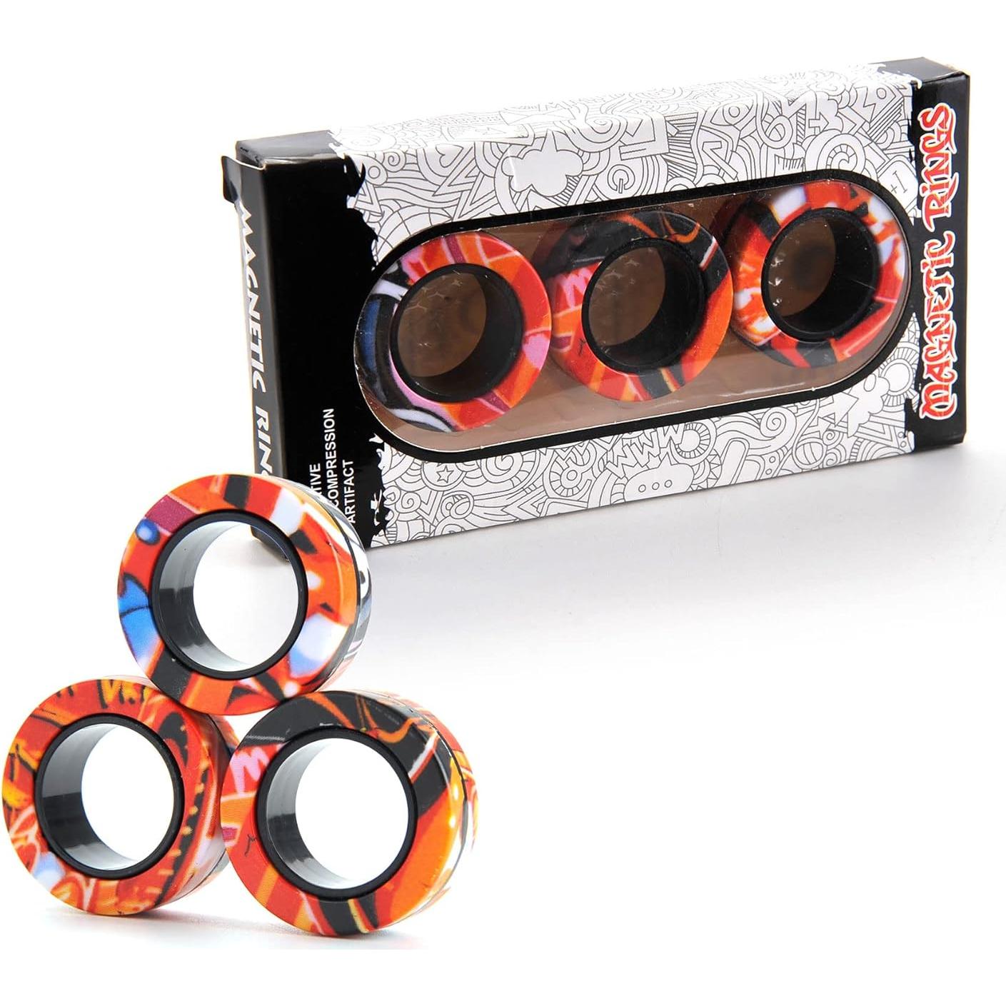 PowerTRC Juego de 3 Anillos Magnéticos Antiestrés para Adultos y Niños