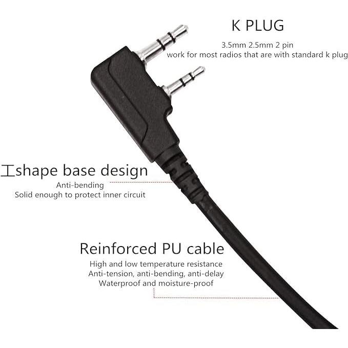 Adaptador PTT U94 2 Pines JUYODE para Auriculares Tácticos