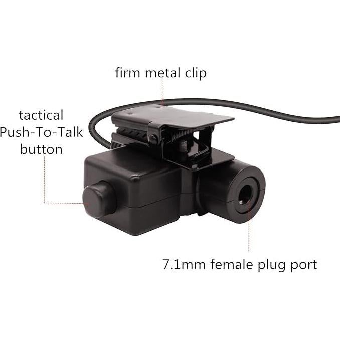 Adaptador PTT U94 2 Pines JUYODE para Auriculares Tácticos