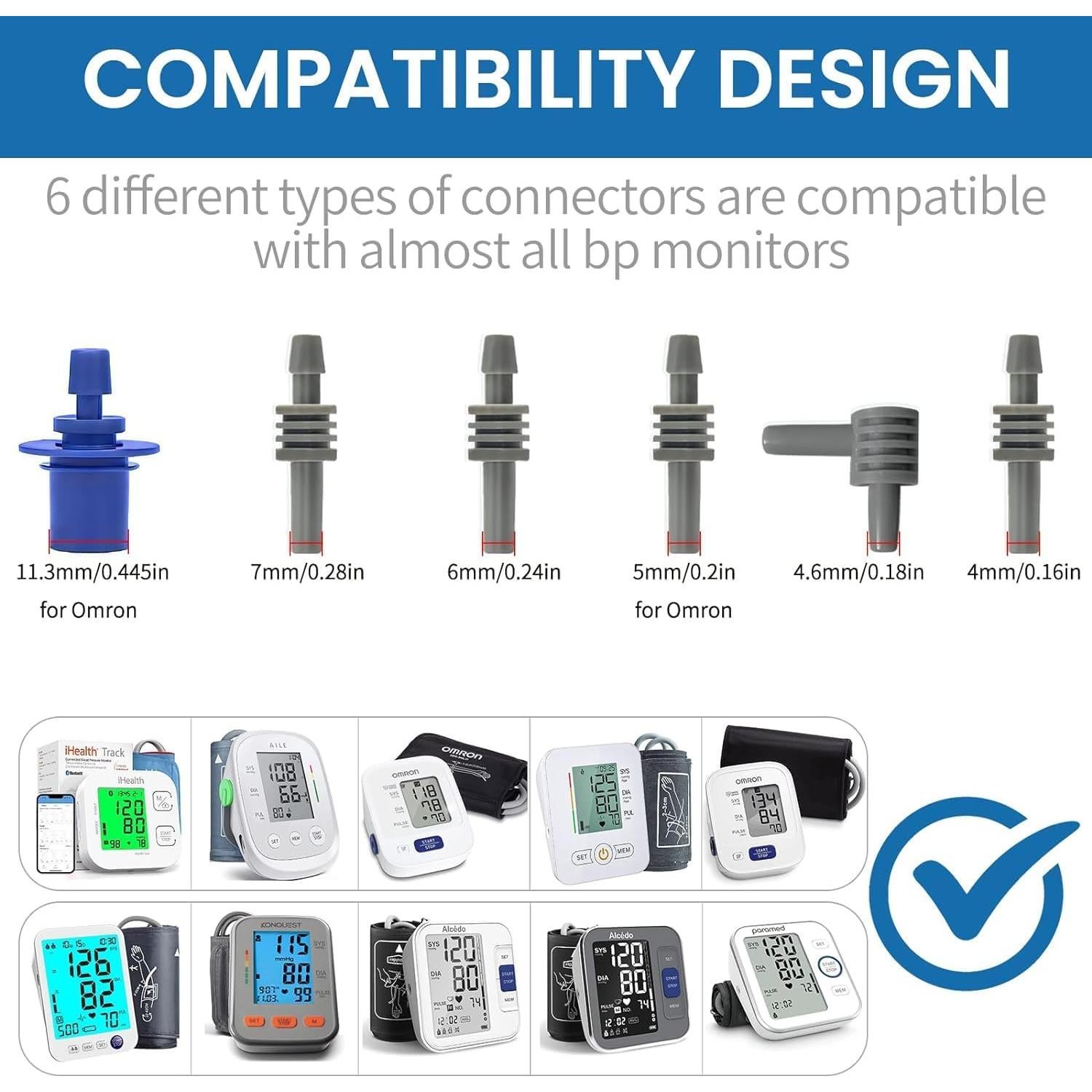 Manguito de Presión Arterial Pediátrico KIKEANG 15-24cm Azul