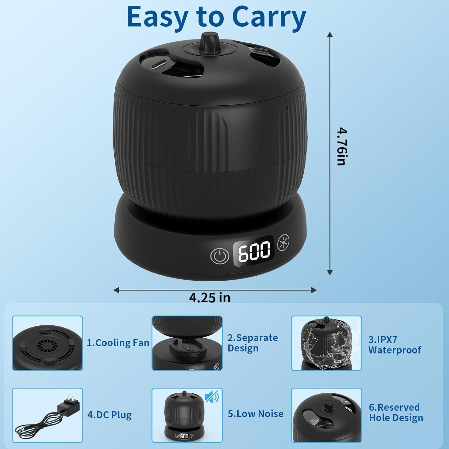 Limpiadora Ultrasónica de Retenedores Morole 4 Modos Negro