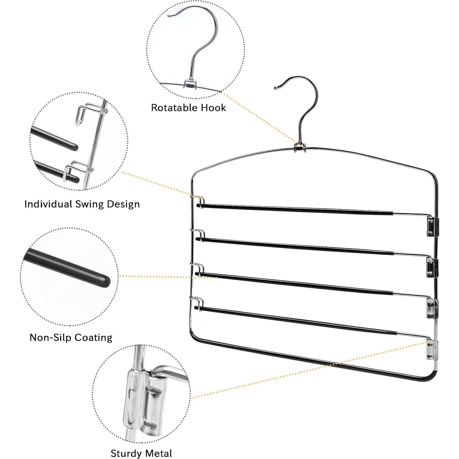 Perchas de Metal Antideslizantes Nature Smile, 3 Piezas, 5 Brazos