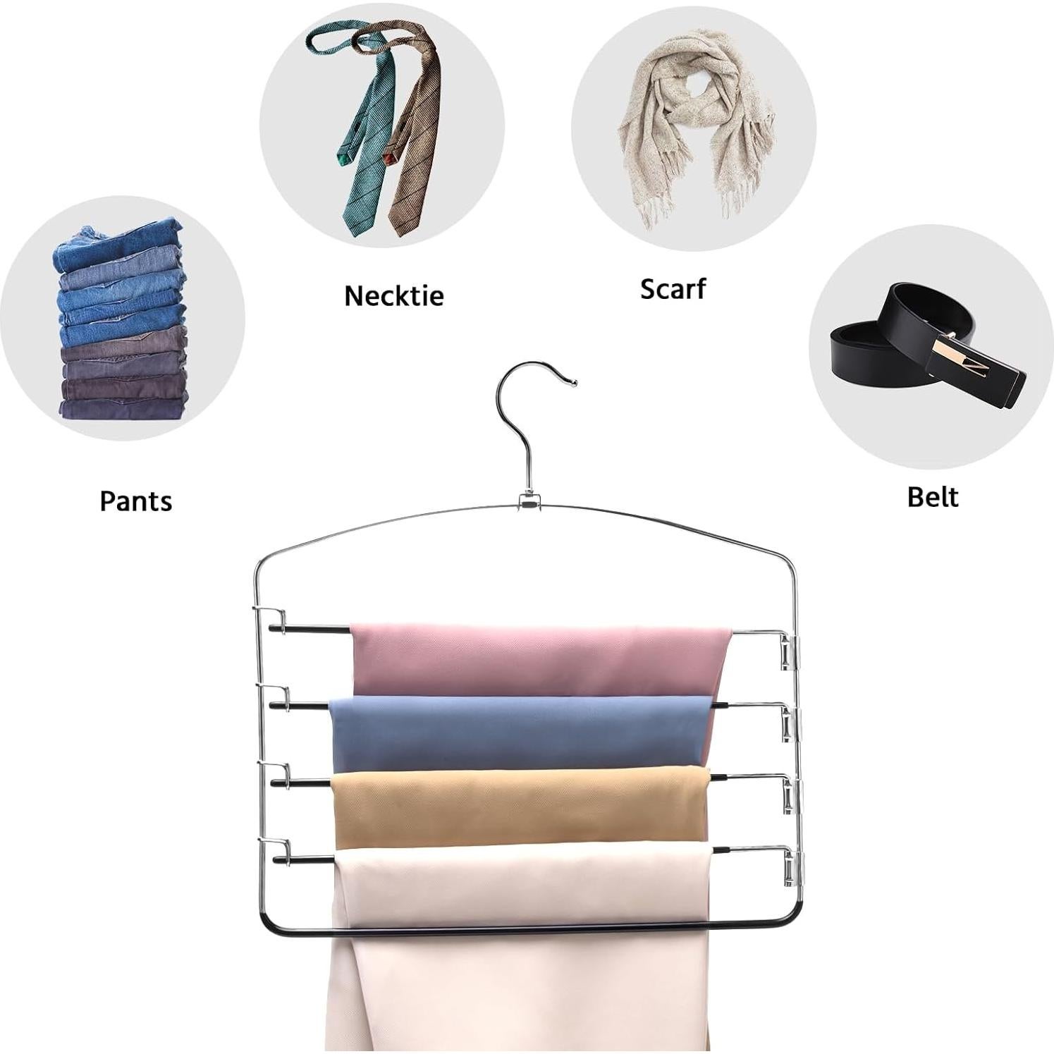 Perchas de Metal Antideslizantes Nature Smile, 3 Piezas, 5 Brazos